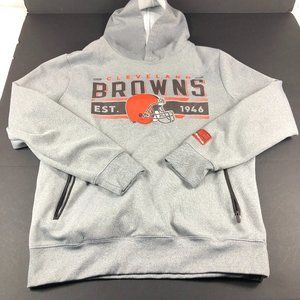Cleveland Browns Sweater Men's Medium Grey & Orange Pullover Hoodie NFL Apparel